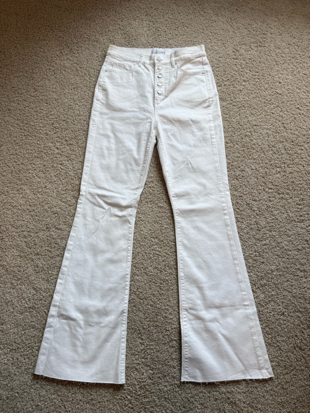 White High-Waist Flare Jeans